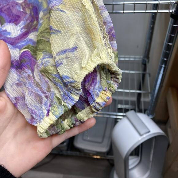 Susan Graver Yellow Floral Blouse - Picture 9 of 11